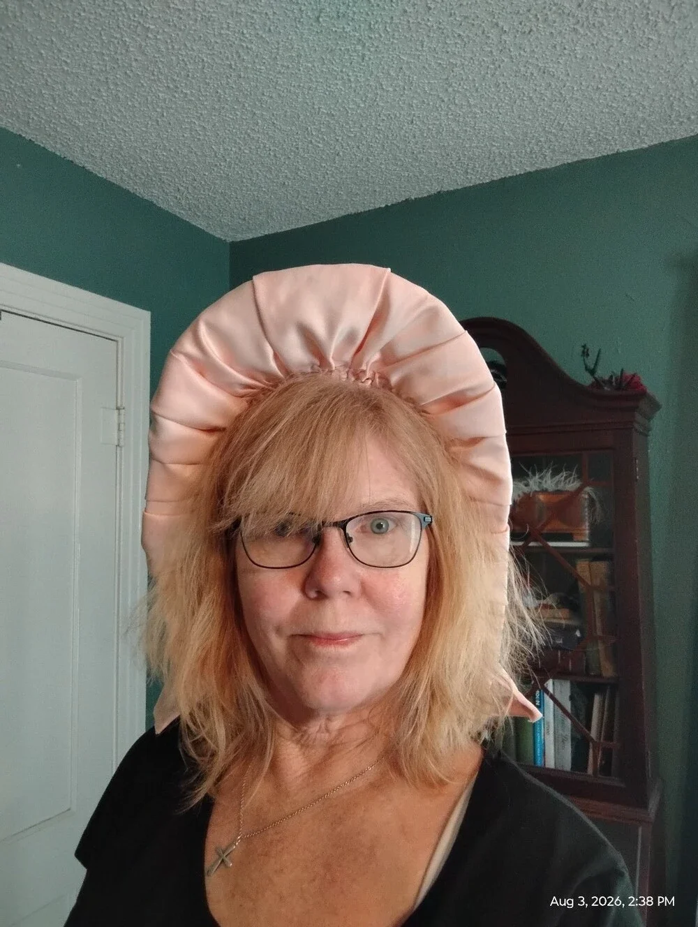 Peach Satin Spoon Bonnet